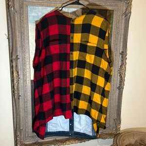 Custom Plaid/Jean sleeveless shirt